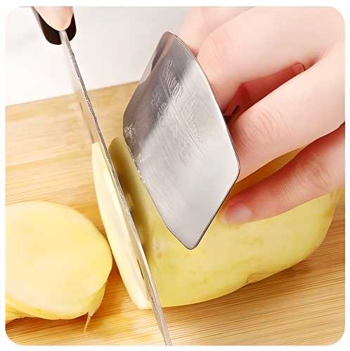 Stainless steel finger cutting protector hand from 19378 kitchen tool set, designed to safeguard fingers during food prep.