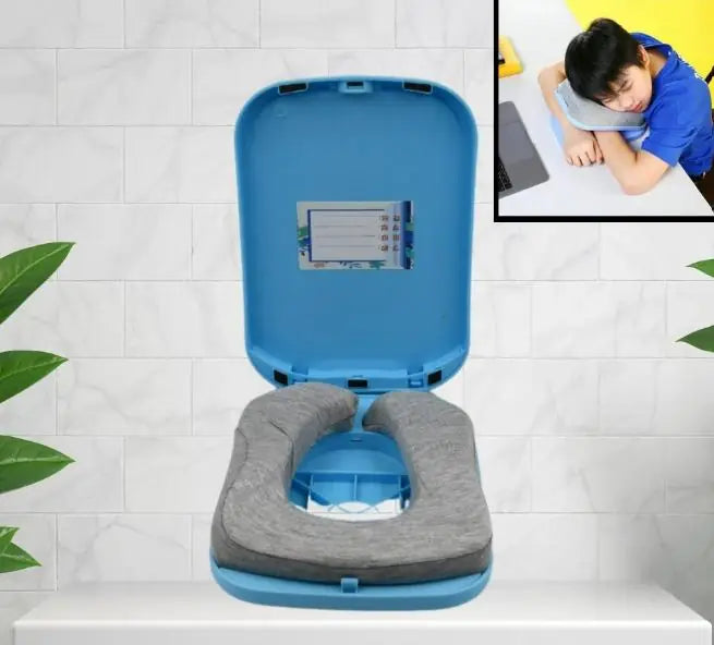 Soft Nap Doughnut Pillow cover by 19378, foldable kids head desk pillow with cushioned, comfortable design for children.