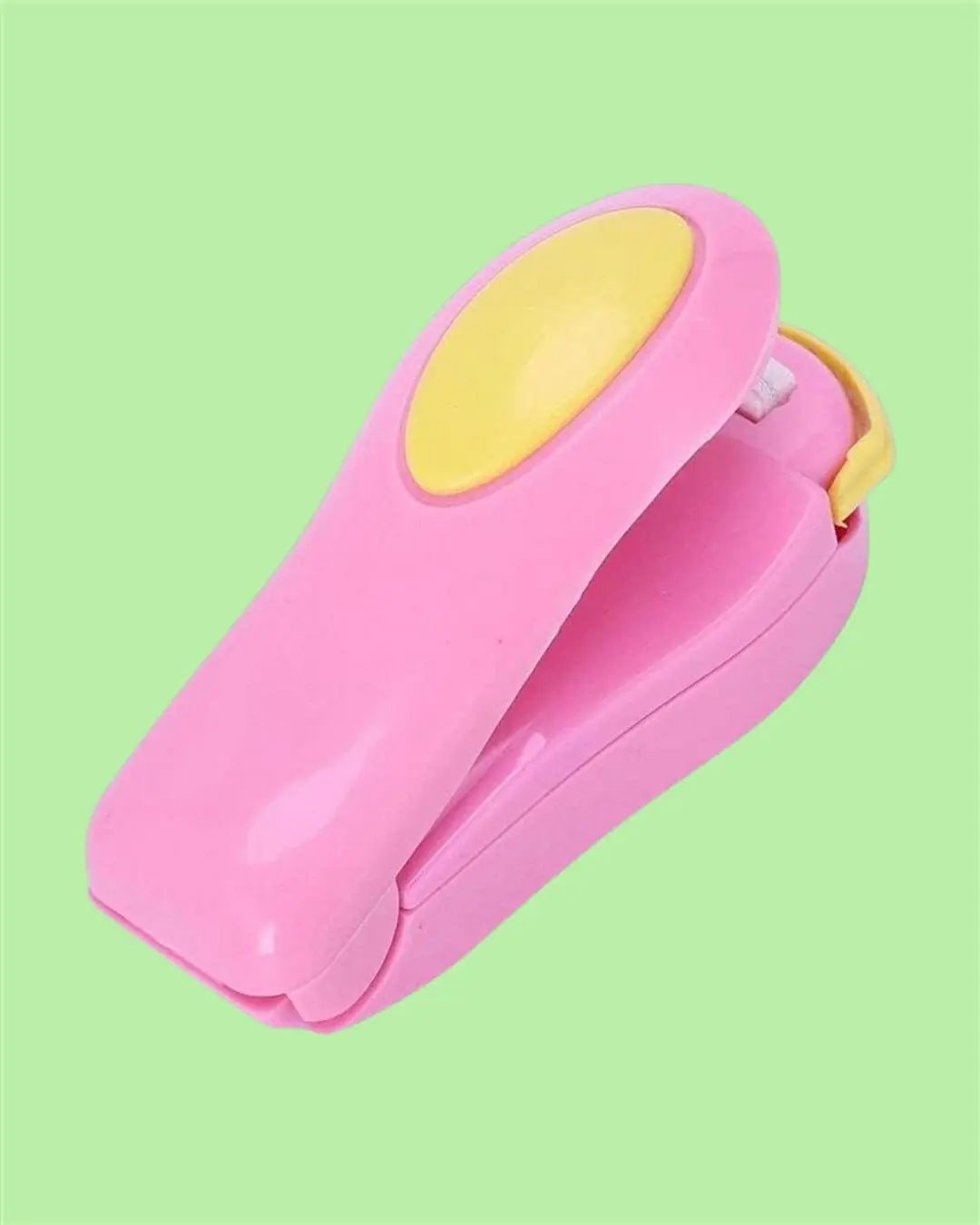 Multicolored portable mini heat sealer for food storage, sealing plastic, snack, and vacuum bags, compact kitchen sealing tool.