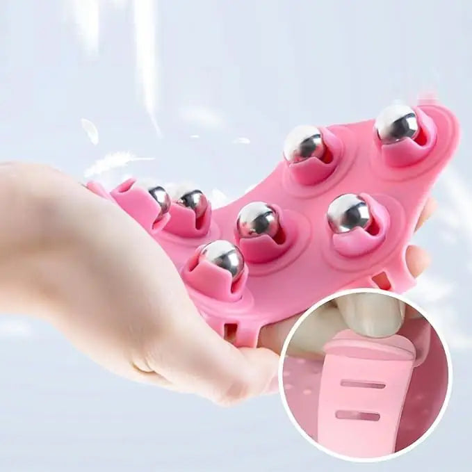 Anti-cellulite muscle pain relief relaxation ball and body massage gloves for muscle relaxation and skin smoothing.