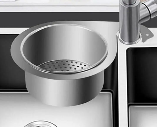 Stainless steel swan-shaped sink drain basket from 19378 kitchen tool set, designed to catch debris in the kitchen sink.
