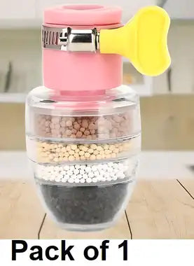 Colorful six-layer activated carbon water faucet filter from 19378, designed for kitchen water filtration, shown in the image.
