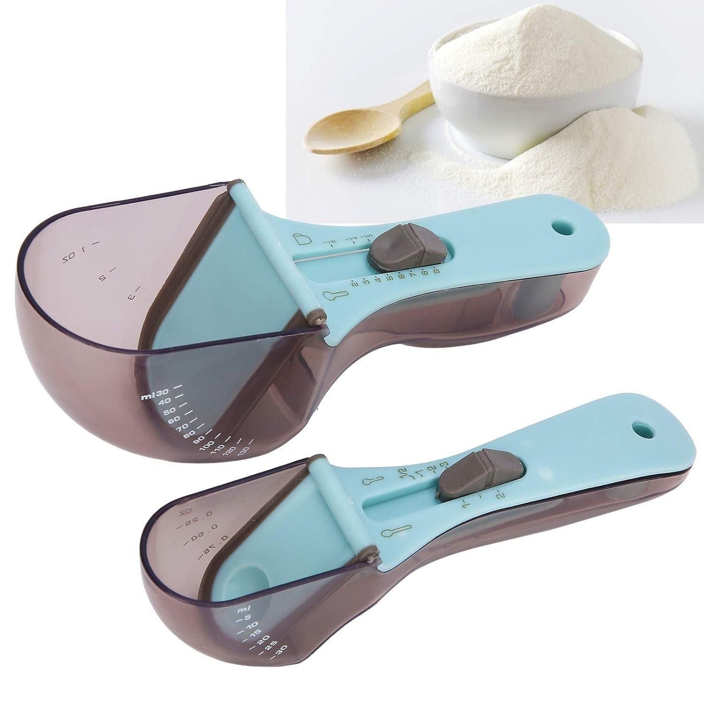 Stainless steel measuring spoon set from 19378, includes multiple sizes for accurate kitchen measurements.