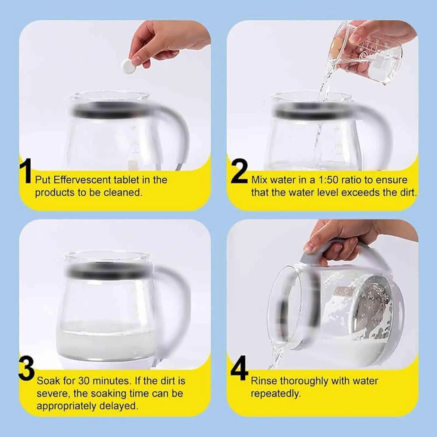 Set of 10 Active Oxygen Descaling Kitchen Tablets for removing scale from appliances, part of the 19378 kitchen tool set.
