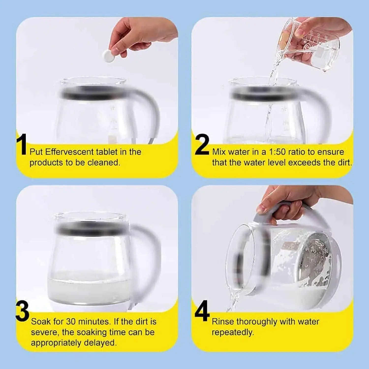Set of 10 Active Oxygen Descaling Kitchen Tablets for removing scale from appliances, part of the 19378 kitchen tool set.
