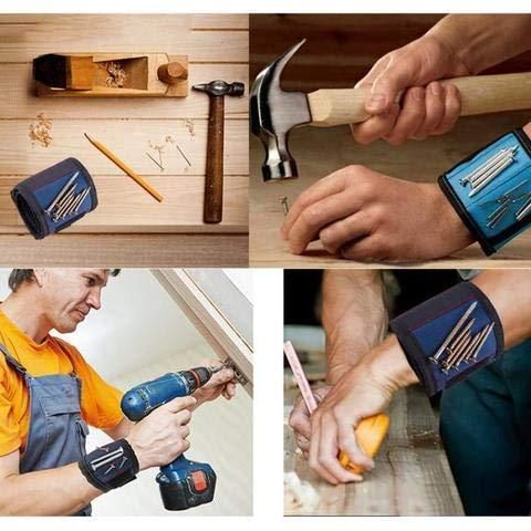 Magnetic wrist band for holding small metal accessories and tools, designed for power tool users, by brand 19378.