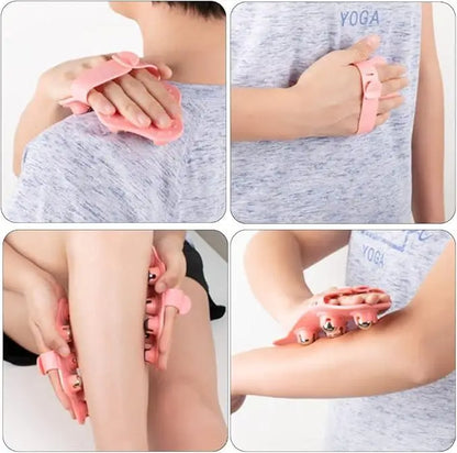 Anti-cellulite muscle pain relief massage ball and gloves for body relaxation, used for muscle relaxation and cellulite reduction.
