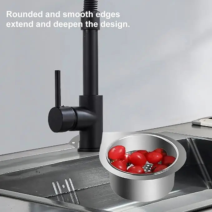 Stainless steel swan-shaped sink drain basket for kitchen, part of 19378 kitchen tool set, used to catch debris in the sink.