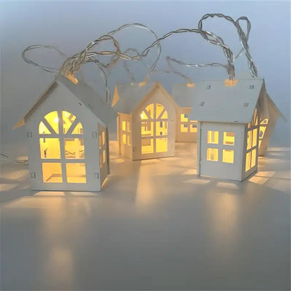 White home string lights for Diwali decorations, featuring multiple glowing bulbs on a flexible wire.