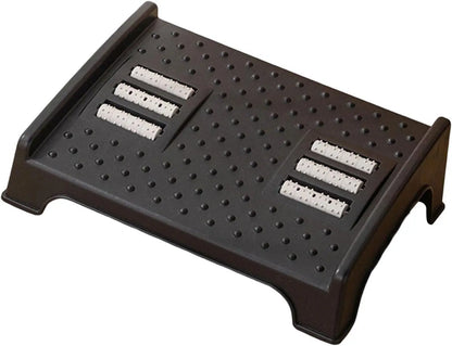 Foot rest under desk with massage particles and roller for comfort, designed to improve posture and relaxation.
