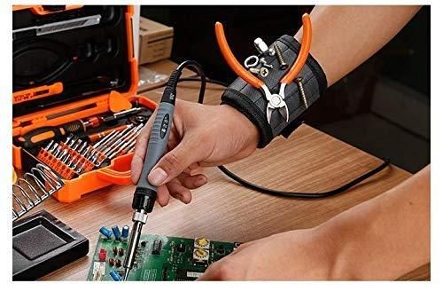 Magnetic wrist band for holding small metal accessories and tools, ideal for power tool use, branded 19378.