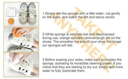 Premium dual-sided sponge from 19378 multipurpose shoes cleaner, ideal for cleaning shoes and other surfaces in kitchen tool sets.