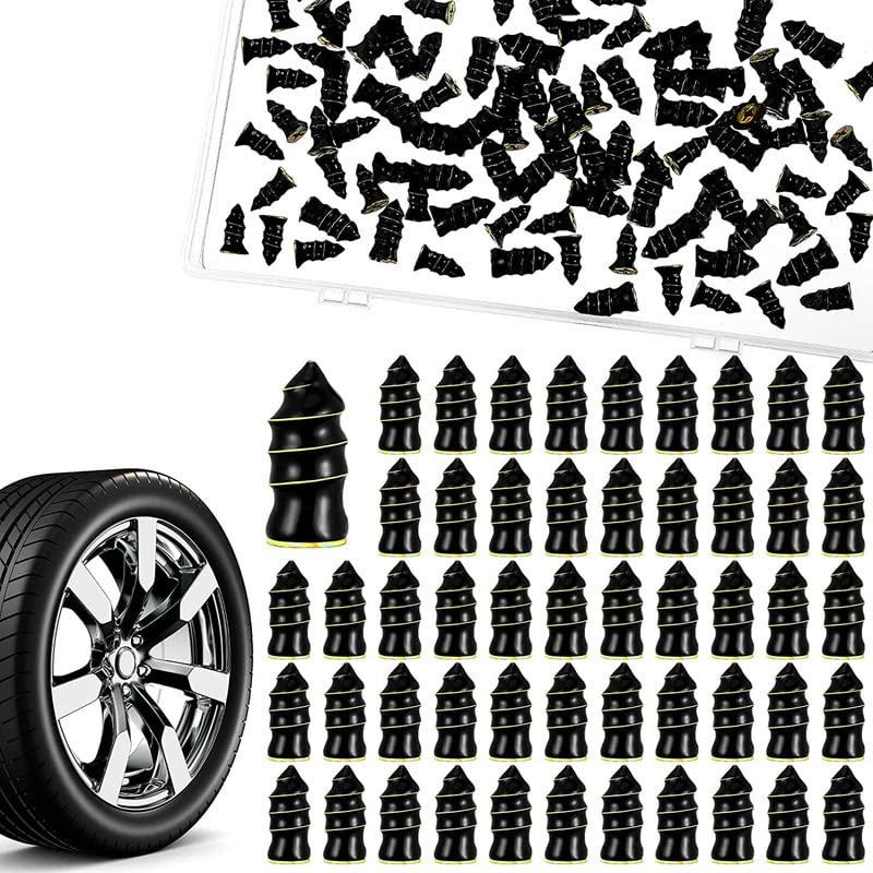 Pack of 10 motorcycle and car tire repair nails for fast self-service, suitable for use with car brushes and dusters.