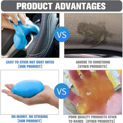 Super Clean Magic Gel Cleaner in a kitchen tool set, showing versatile cleaning gel and tools for kitchen surfaces and appliances.