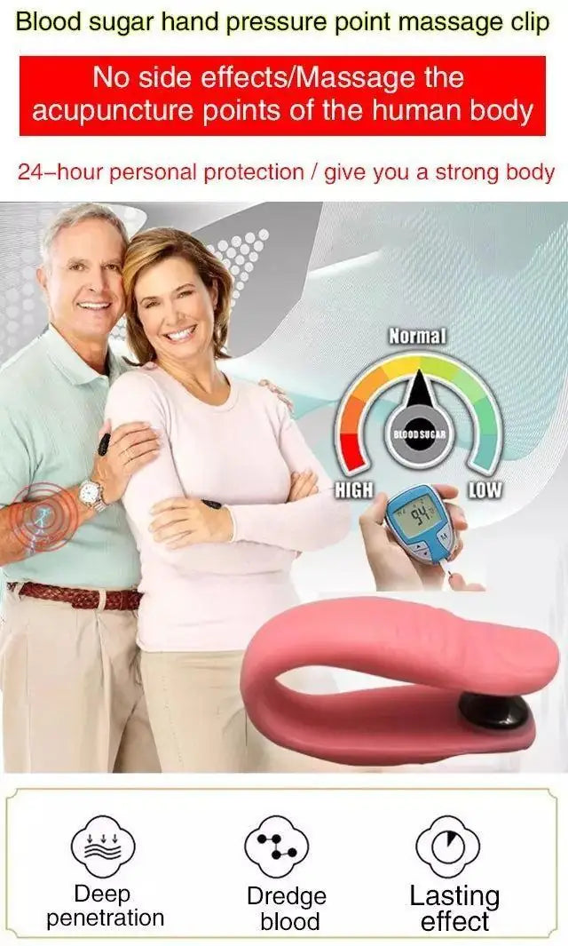 Sugar Control Li4 acupressure point clip used for health and fitness, designed to help manage blood sugar levels.