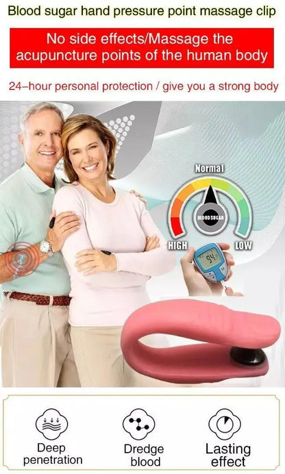 Sugar Control Li4 acupressure point clip used for health and fitness, designed to help manage blood sugar levels.