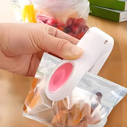 Portable handheld Smart Bag Sealer by 19378 for sealing food bags, plastic snack bags, and vacuum sealer bags.