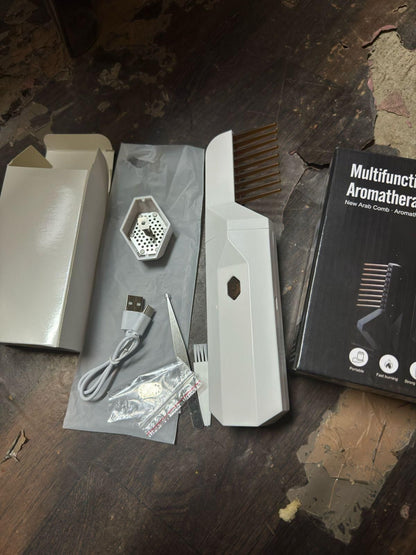Portable multifunctional hair comb with fragrance addition, hand massage, and styling features, from brand 19378.
