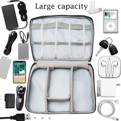 Universal carry travel gadget bag for cables and plugs, compact kitchen tool set by 19378 with organized compartments.
