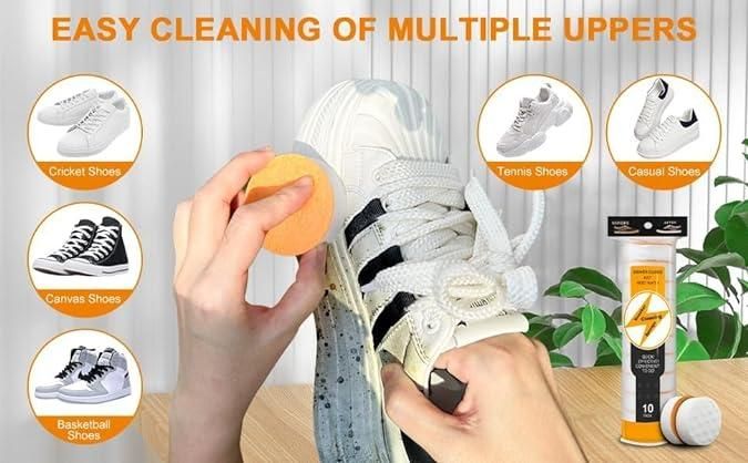 Premium dual-sided sponge from 19378, ideal for cleaning shoes and kitchen surfaces with a versatile, durable design.