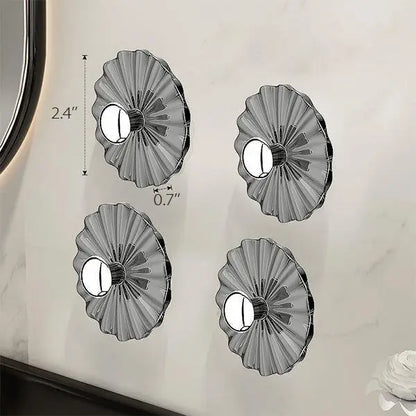 Set of five petal-shaped adhesive wall hooks from 19378, ideal for kitchen organization and hanging lightweight items.