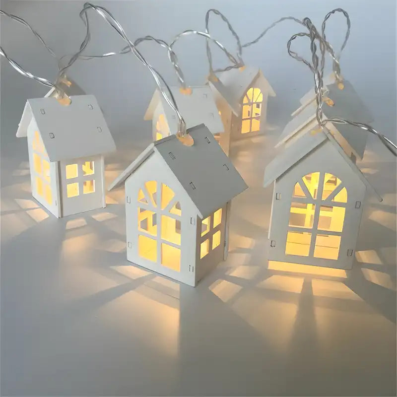 White home string lights for Diwali decorations, featuring multiple bulbs on a string, ideal for festive lighting.