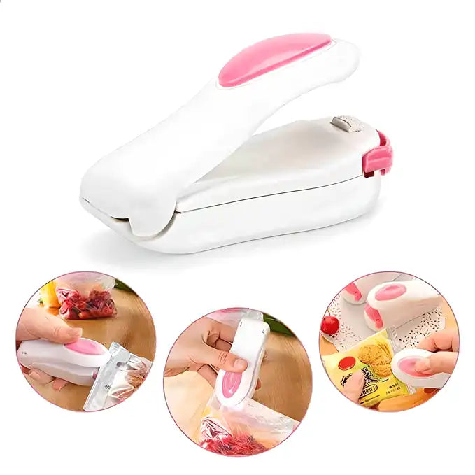 Portable handheld Smart Bag Sealer for vacuum and plastic bags, ideal for sealing snack, chip, and food storage bags.