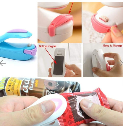 Handheld plastic mini heat sealing machine from 19378, a compact kitchen tool for sealing plastic bags.