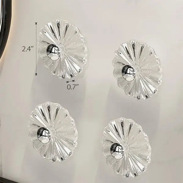 Set of five petal-shaped adhesive wall hooks from 19378, ideal for kitchen organization and wall decoration.