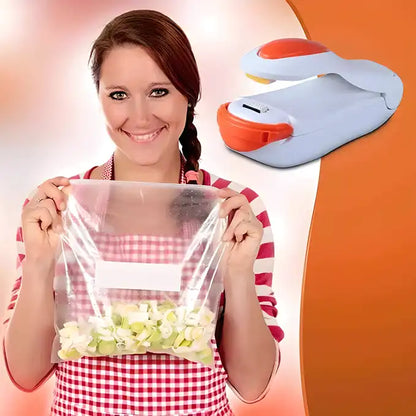 Portable Smart Bag Sealer Heat Seal for food storage, handheld vacuum sealer for plastic and snack bags, kitchen tool set by 19378