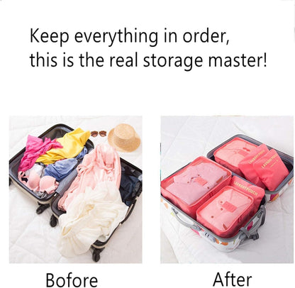 Set of 6 travel packing cubes from 19378, compact organizers for efficient luggage packing and organization.