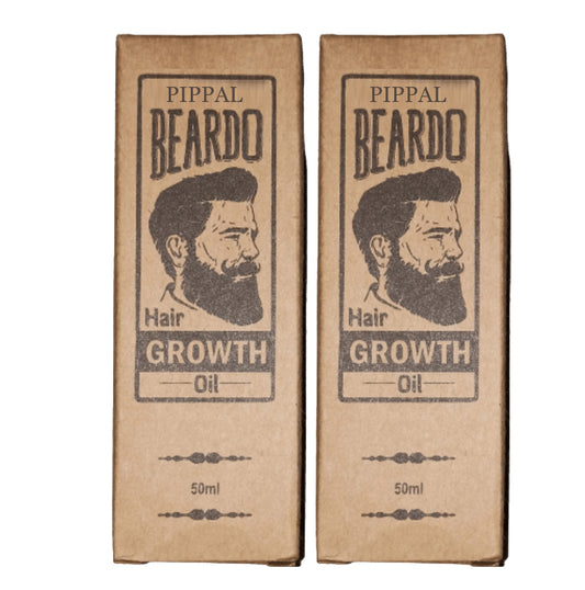 6255 beard and hair growth oil bottle with 50ml and 2X50ml bottles, designed to promote patchy beard and hair growth.