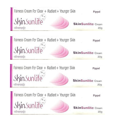 Skin Sunlite Cream Fairness face moisturizer in 20G packs, featuring a smooth, lightweight cream for clear, radiant skin.