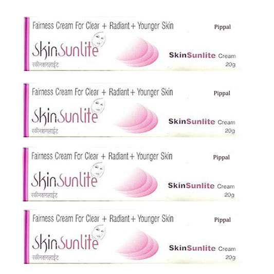 Skin Sunlite Cream Fairness face moisturizer in 20G packs, featuring a smooth, lightweight cream for clear, radiant skin.