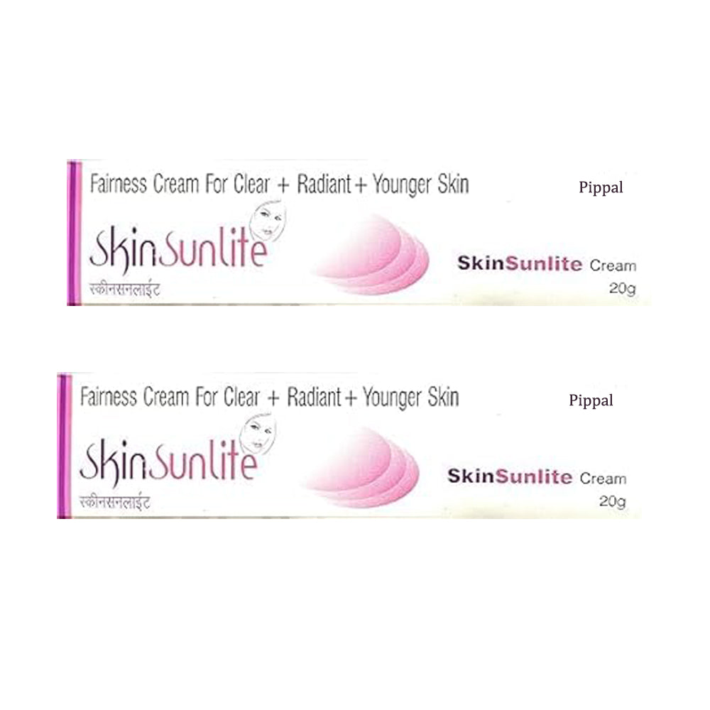 Two 20g jars of 6255 Skin Sunlite Cream Fairness face moisturizer with clear packaging and labels visible.