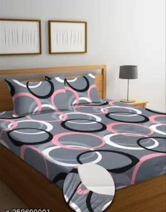 Super soft glace cotton fitted bedsheet with elastic edges and two pillow covers, measuring 72x78 inches, by brand 20027.