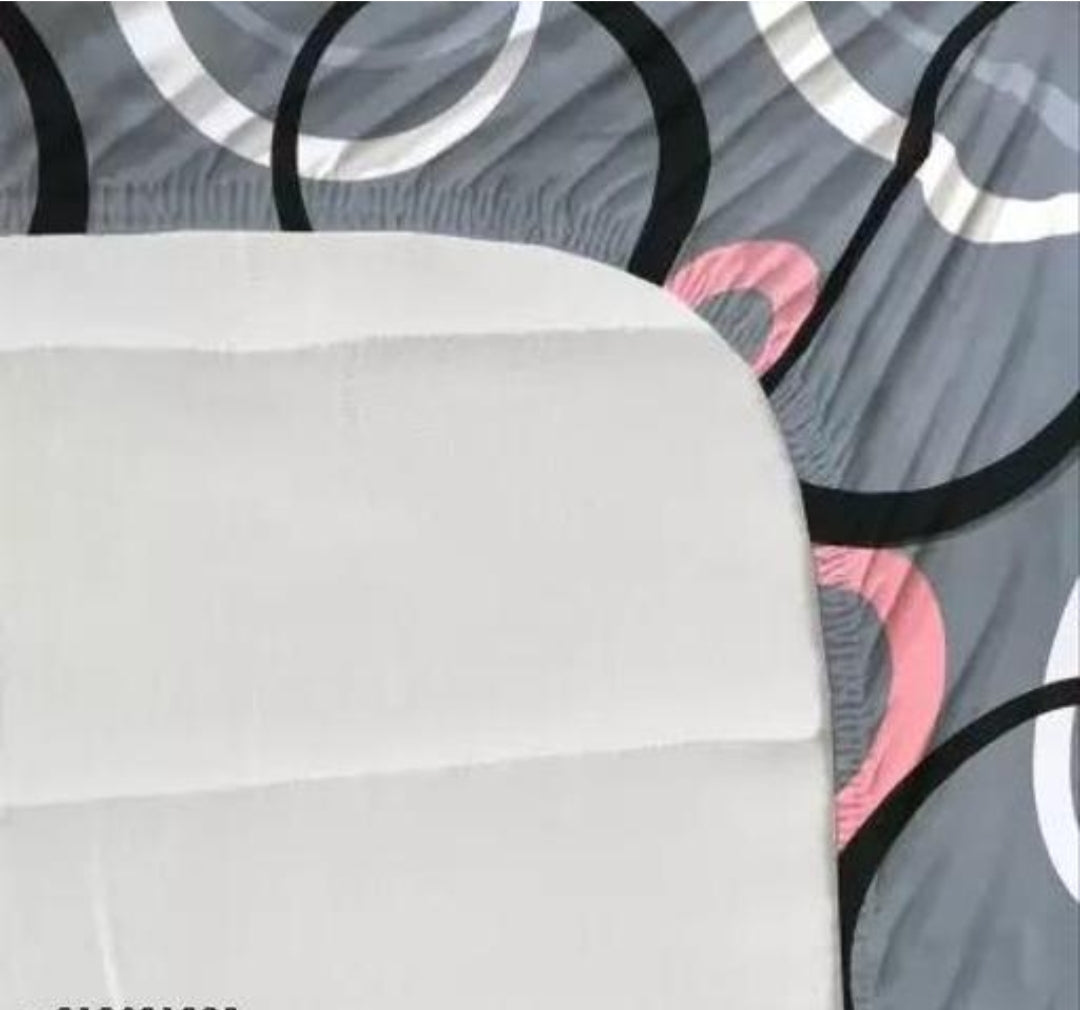 Super soft glace cotton fitted bedsheet with elastic edges and two pillow covers, measuring 72x78 inches, by brand 20027.
