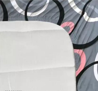 Super soft glace cotton fitted bedsheet with elastic edges and two pillow covers, measuring 72x78 inches, by brand 20027.