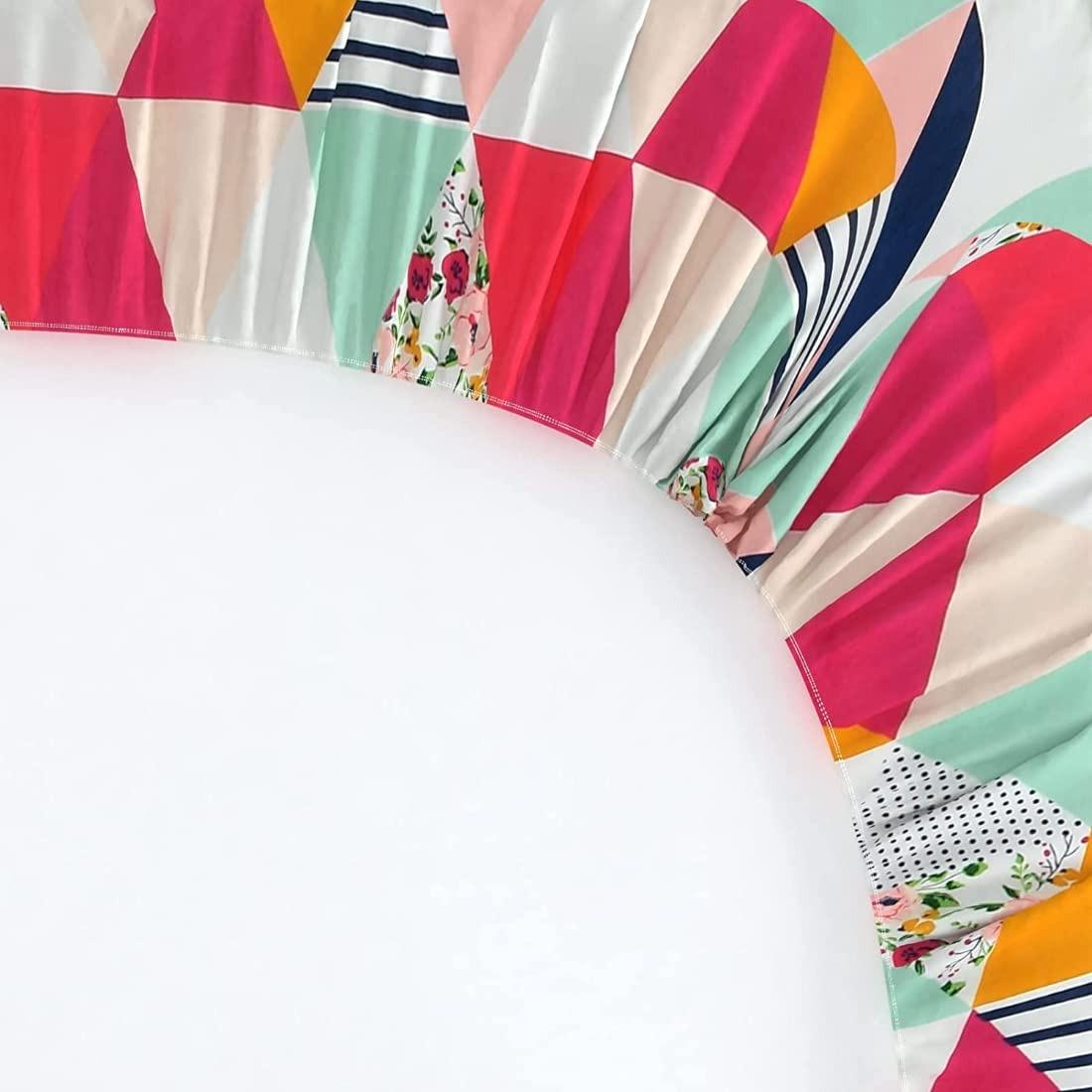 Super soft glace cotton fitted bedsheet with elastic edges and two pillow covers, suitable for double beds, size 72x78 inches.