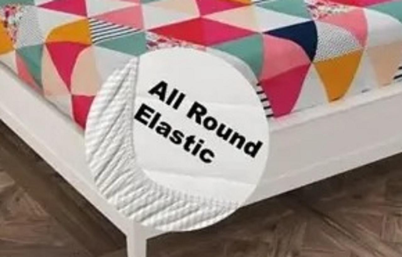 Super soft glace cotton fitted bedsheet with elastic edges and two pillow covers, measuring 72x78 inches, by brand 20027.