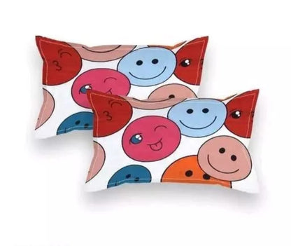 Super soft glace cotton fitted bedsheet with elastic edges, includes two pillow covers, suitable for double bed 72x78 inches.