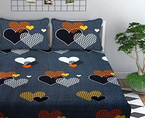 Super soft glace cotton bedsheet with elastic fitted design and two pillow covers, measuring 72x78 inches with 8-inch depth.