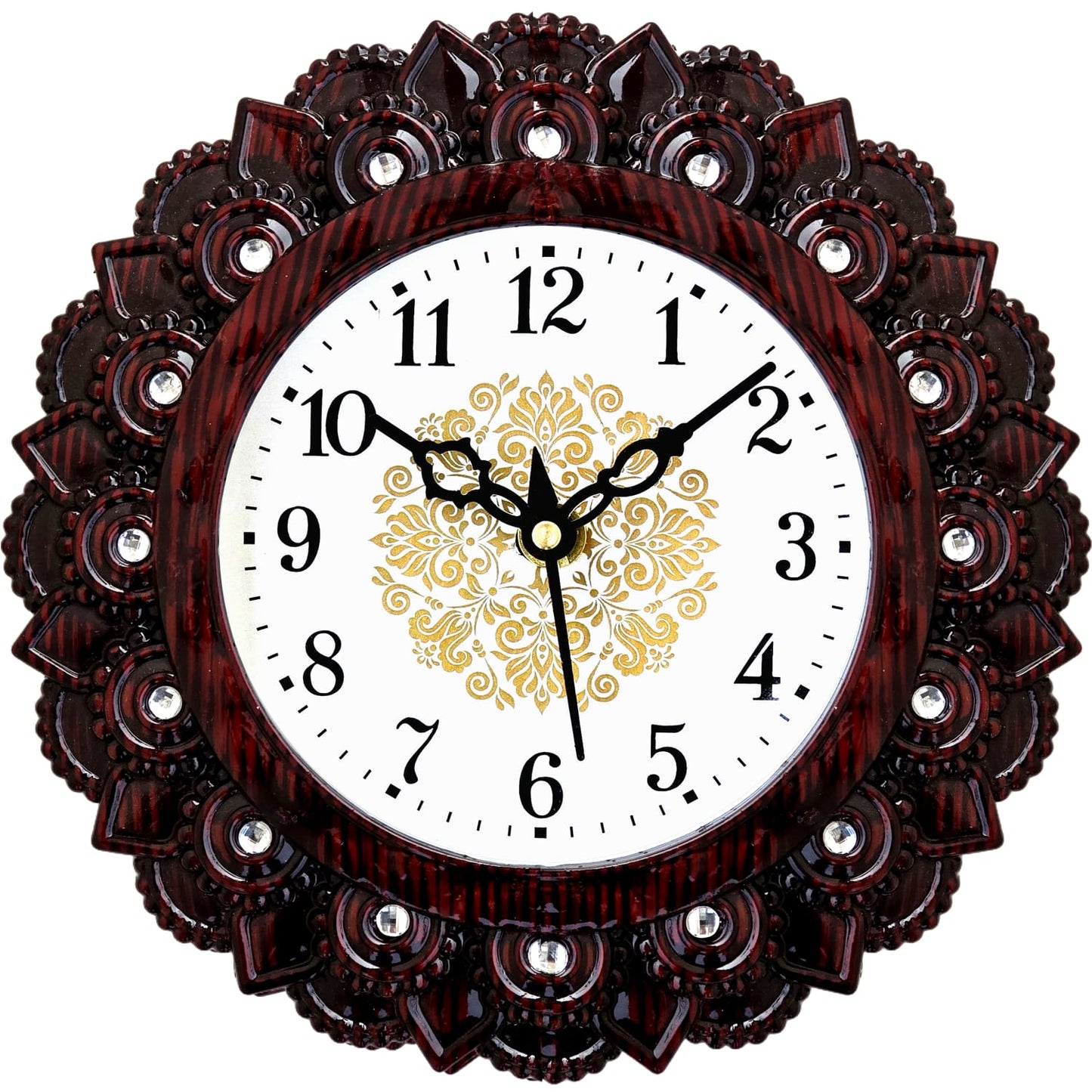 Stylish wall clock with modern design, featuring sleek numbers and hands, perfect for enhancing home decor.