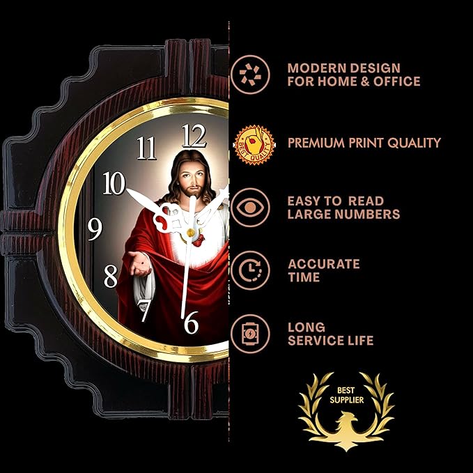 Decorative wall clock with modern design for home decor, suitable for living room, bedroom, kitchen, or office spaces.