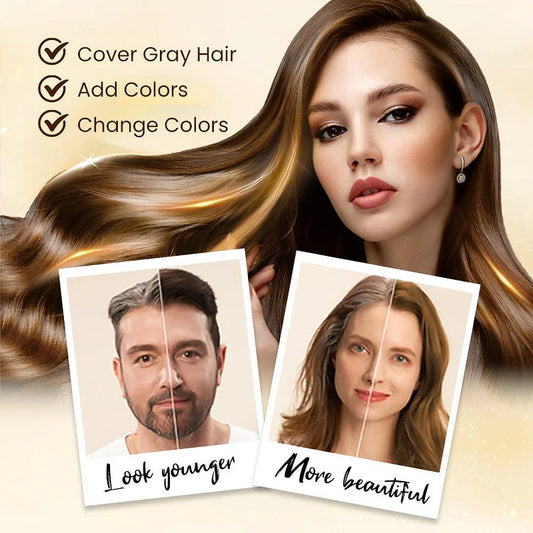 Long lasting natural hair dye shampoo from brand 16182, showing bottles with rich color and smooth texture in the pack of two.