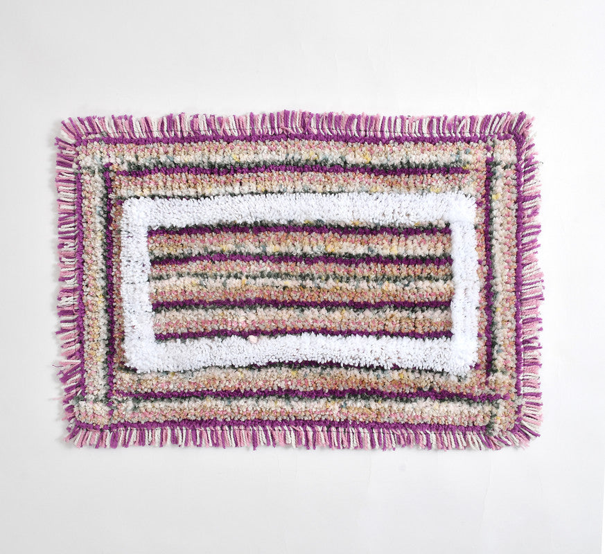 Pair of 40x60cm 19676 microfiber anti-skid washable bathmat doormats with soft, non-slip surface and absorbent texture.