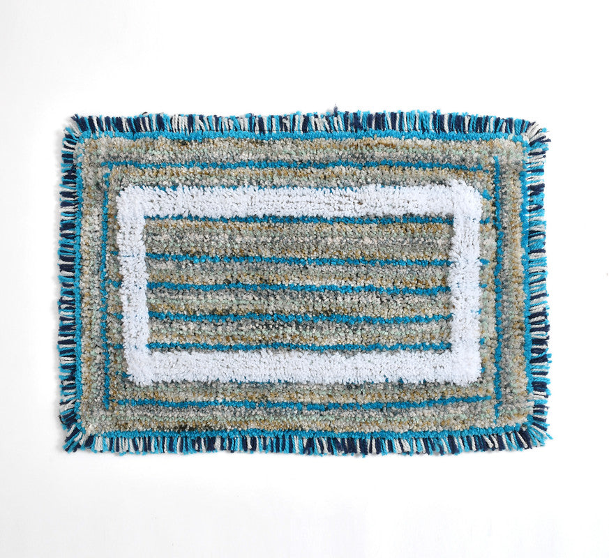 Pair of ultra-soft microfiber anti-skid washable bathmats, 40x60cm, in a pack of 2, featuring textured surface for safety and comfort.