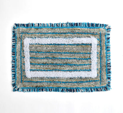 Pair of ultra-soft microfiber anti-skid washable bathmats, 40x60cm, in a pack of 2, featuring textured surface for safety and comfort.