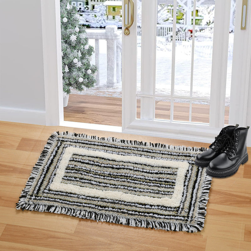 Pack of two 40x60cm microfiber anti-skid washable bathmats with soft texture and non-slip backing, ideal for bathroom floors.