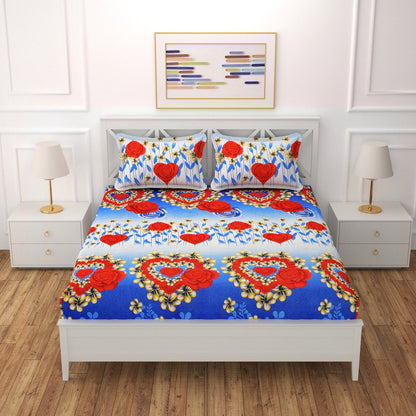 Soft microfiber double bedsheet with two matching pillow covers, featuring a comfortable and stylish bedding set from 19676.